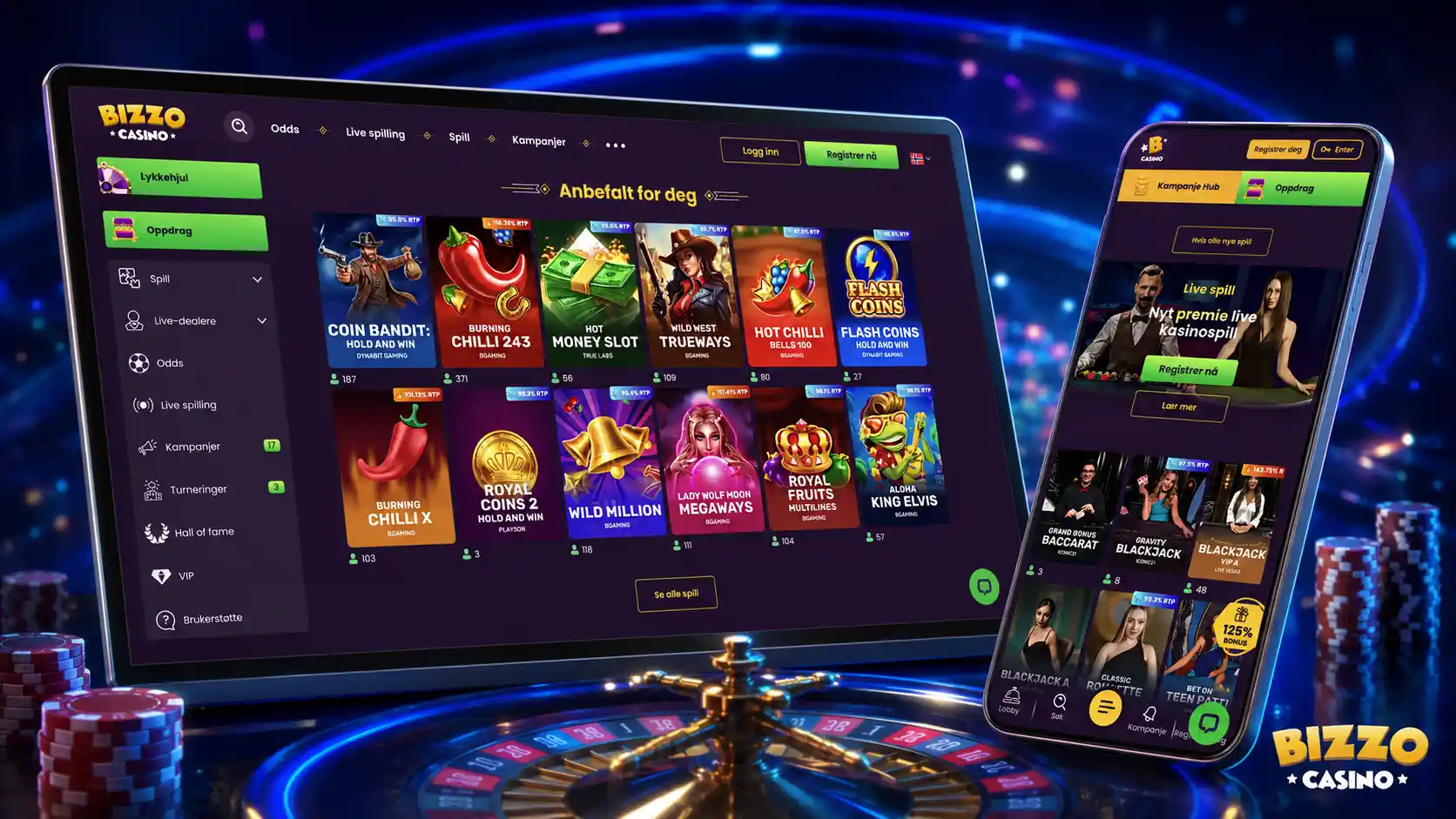 Slik blir du med i Bizzo Casino Live Games